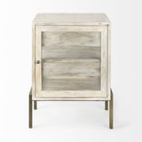 24" Beige Solid Wood Square End Table