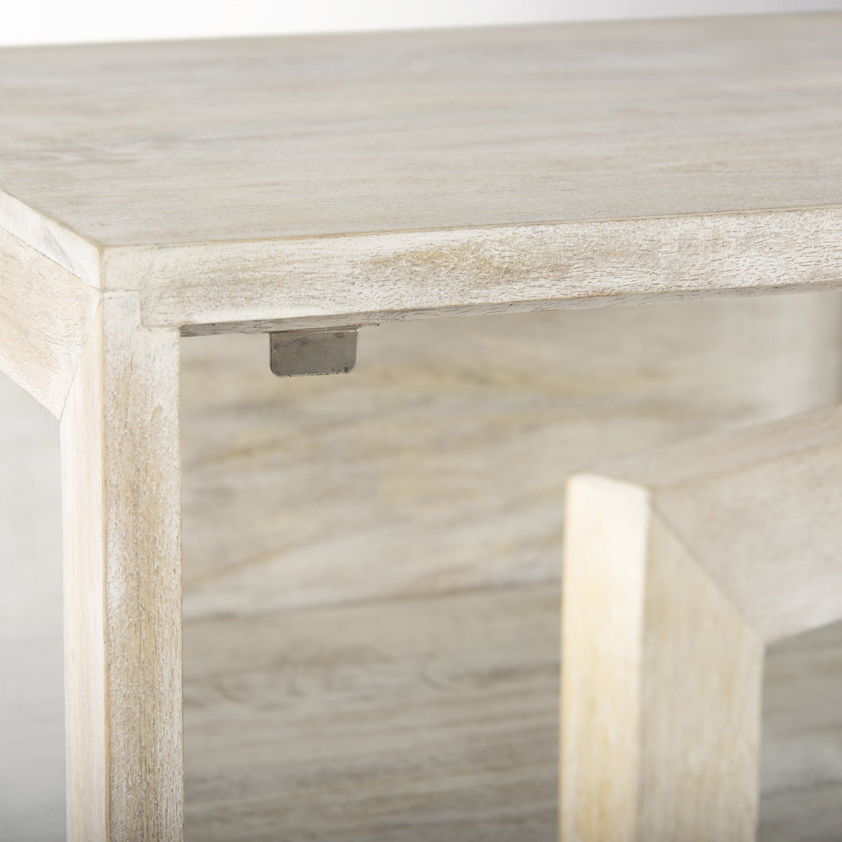 24" Beige Solid Wood Square End Table