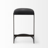 29" Black Iron Backless Bar Chair