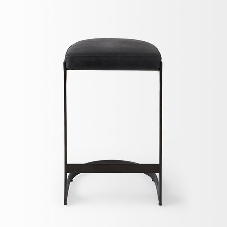 29" Black Iron Backless Bar Chair