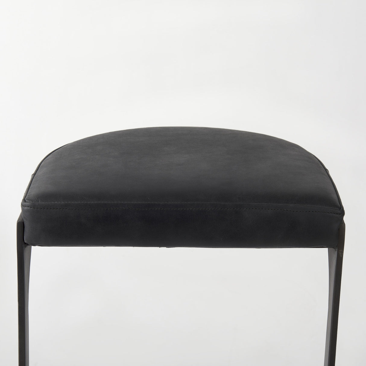 35" Black Iron Backless Bar Chair