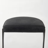 35" Black Iron Backless Bar Chair