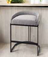 29" Grey Steel Low back Bar Chair