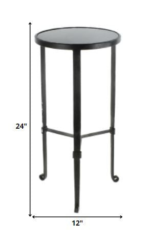 24" Black Iron Square End Table