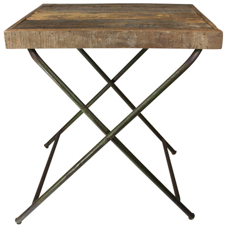 30" Charcoal And Brown Wood Solid Wood End Table