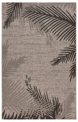 8' X 9' Gray Floral Indoor Outdoor Area Rug