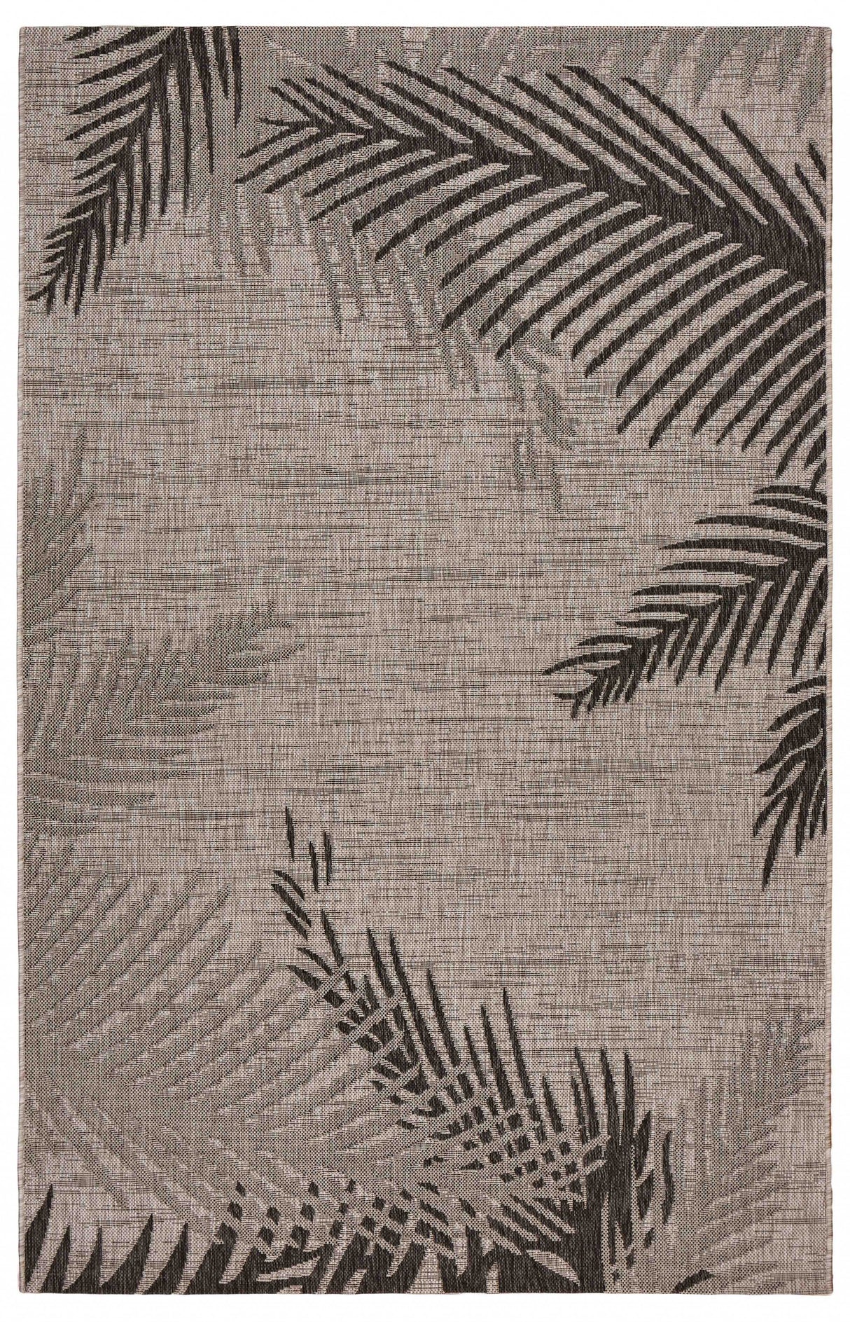 5' X 7' Beige Floral Indoor Outdoor Area Rug