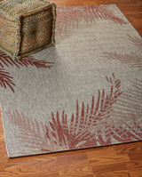 5' X 7' Beige Floral Indoor Outdoor Area Rug