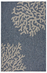 5' X 7' Blue And Gray Indoor Outdoor Area Rug