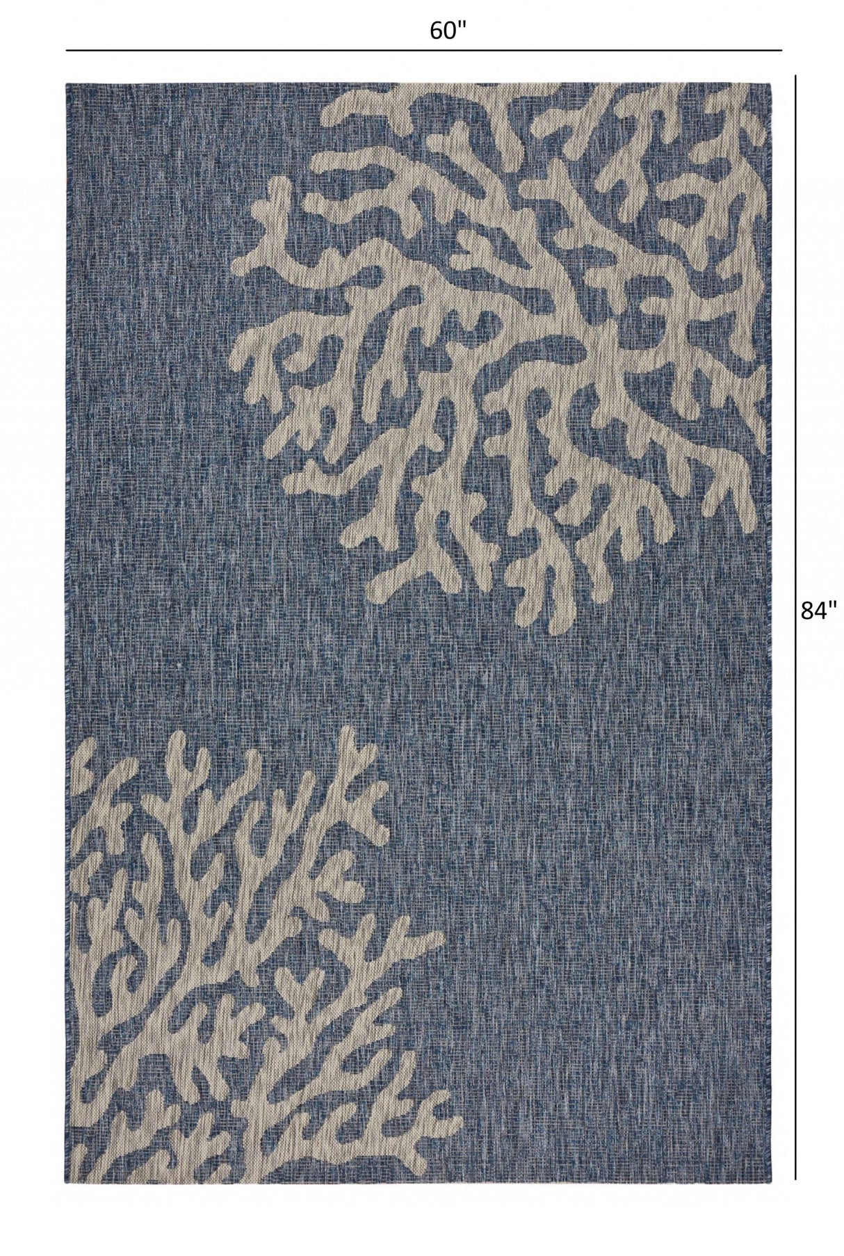 5' X 7' Blue And Gray Indoor Outdoor Area Rug