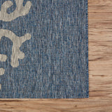 5' X 7' Blue And Gray Indoor Outdoor Area Rug