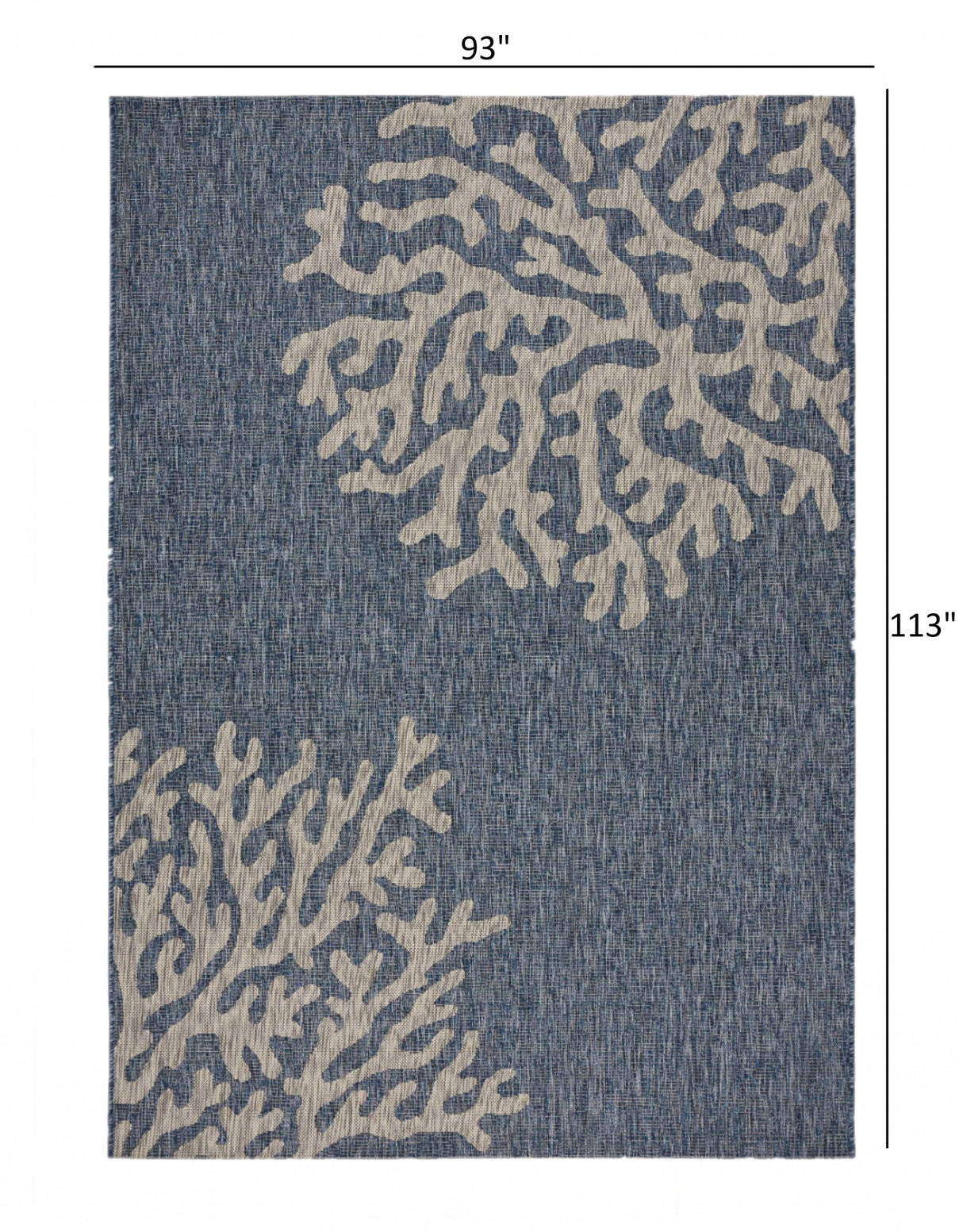 5' X 7' Blue And Gray Indoor Outdoor Area Rug