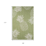 2' X 3' Green Floral Indoor Outdoor Area Rug