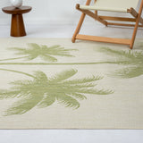 5' X 7' Beige Floral Indoor Outdoor Area Rug