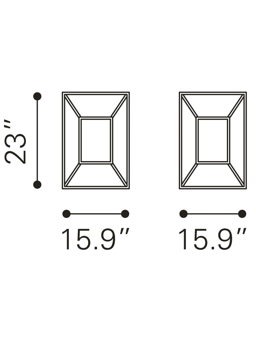 23" Gold And Clear Glass Square End Table