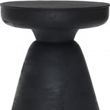 18" Black Solid Wood Round End Table