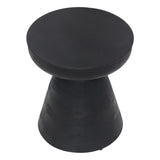 18" Black Solid Wood Round End Table