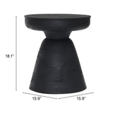 18" Black Solid Wood Round End Table