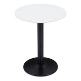 24" Black And White Round End Table