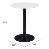 24" Black And White Round End Table