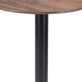 24" Black And Brown Round End Table