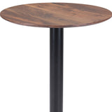 24" Black And Brown Round End Table