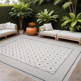 8' X 9' Gray Indoor Outdoor Area Rug