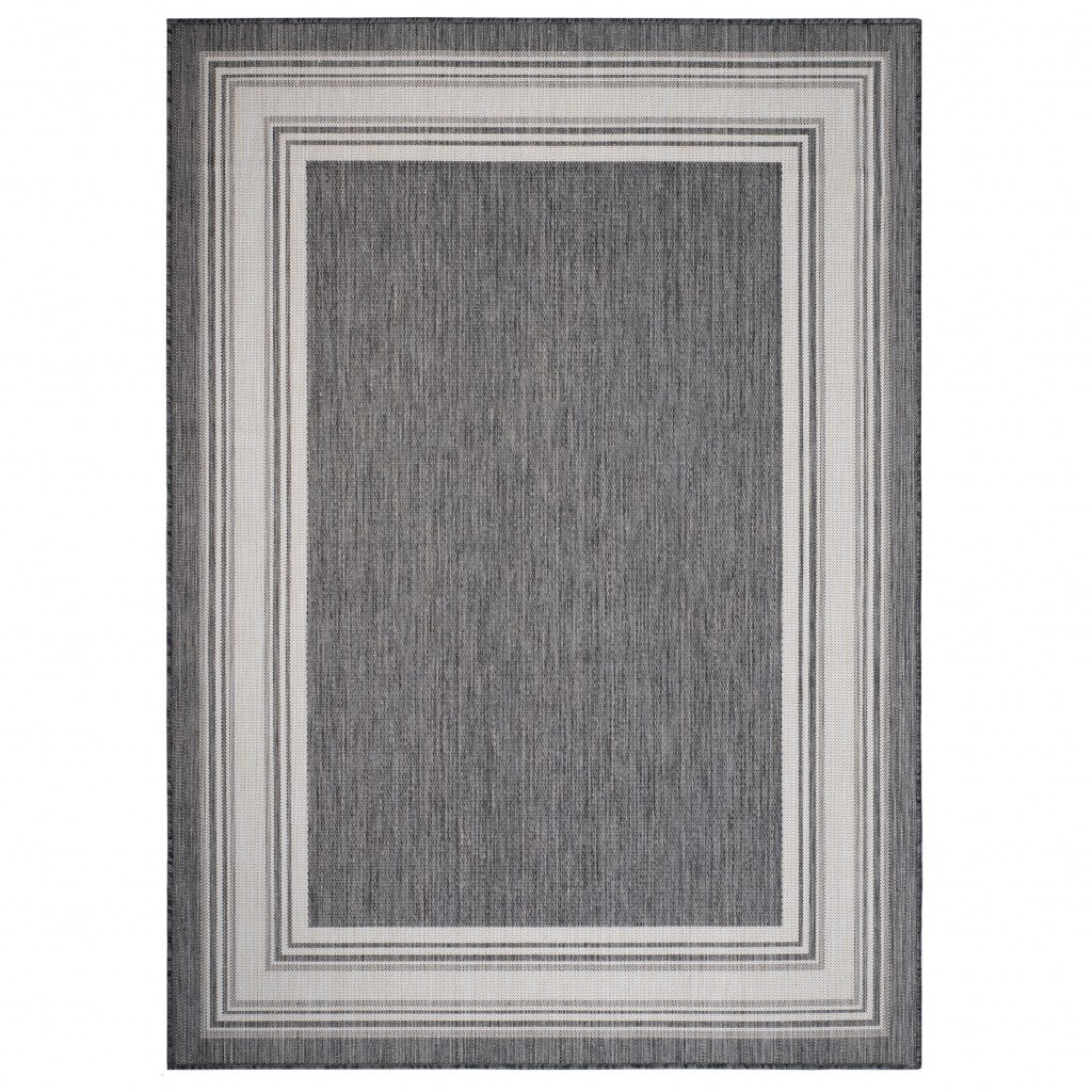 5' X 7' Gray Indoor Outdoor Area Rug