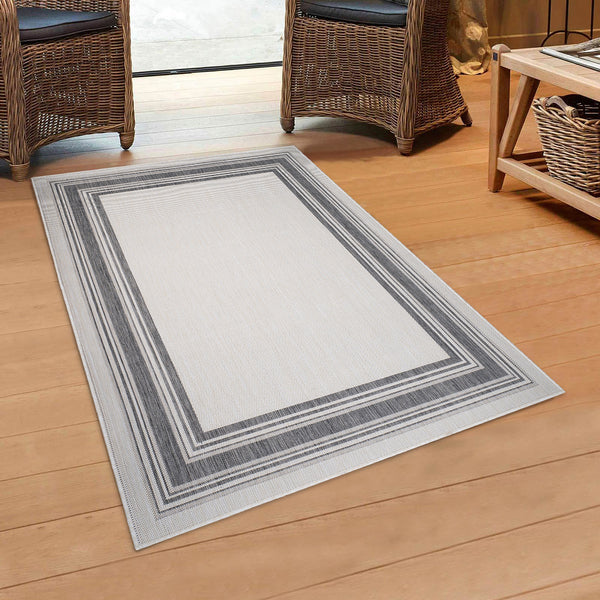 8' X 10' Gray Indoor Outdoor Area Rug