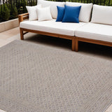 8' X 10' Gray Indoor Outdoor Area Rug