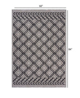 8' X 10' Black And Tan Indoor Outdoor Area Rug