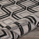 8' X 10' Black And Tan Indoor Outdoor Area Rug