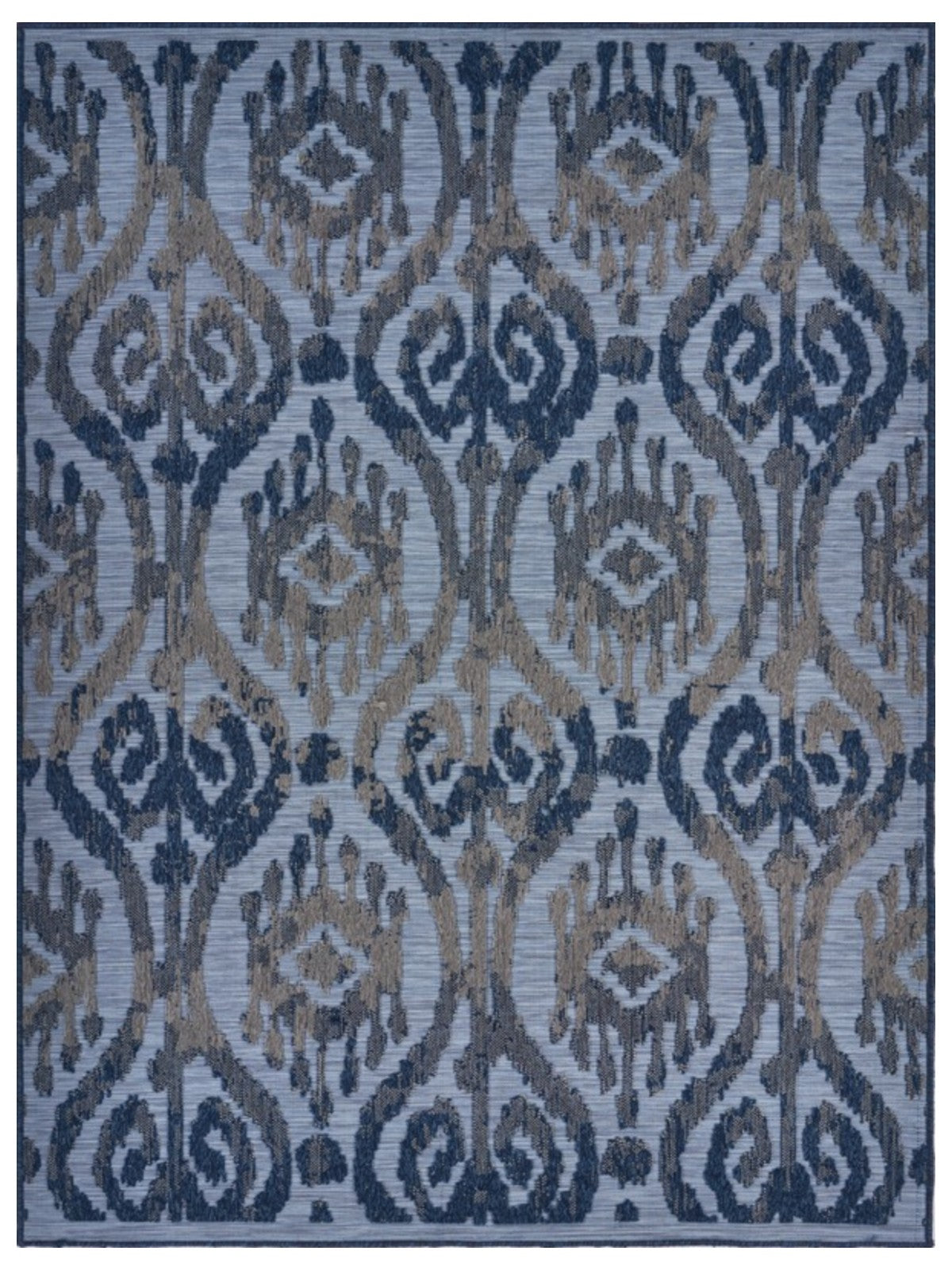 5' X 7' Blue And Yellow Indoor Outdoor Area Rug