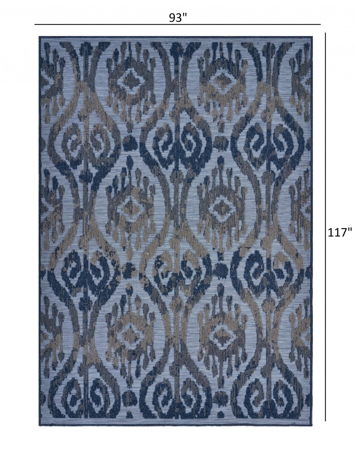 5' X 7' Blue And Yellow Indoor Outdoor Area Rug