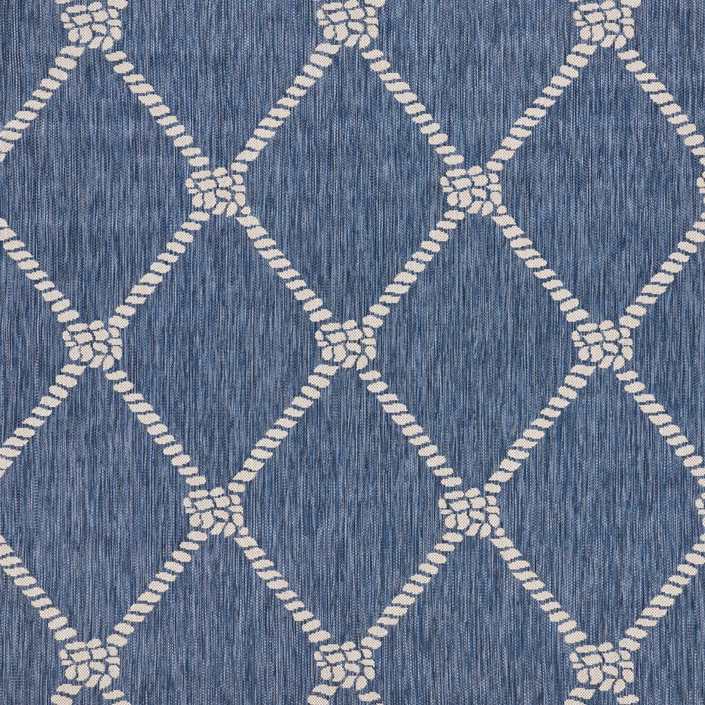 8' X 10' Blue And Gray Indoor Outdoor Area Rug