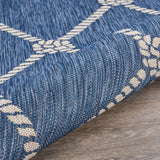 8' X 10' Blue And Gray Indoor Outdoor Area Rug