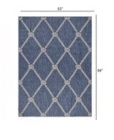 8' X 10' Blue And Gray Indoor Outdoor Area Rug