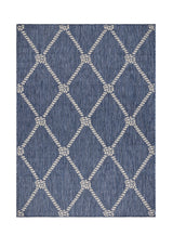 8' X 10' Blue And Gray Indoor Outdoor Area Rug