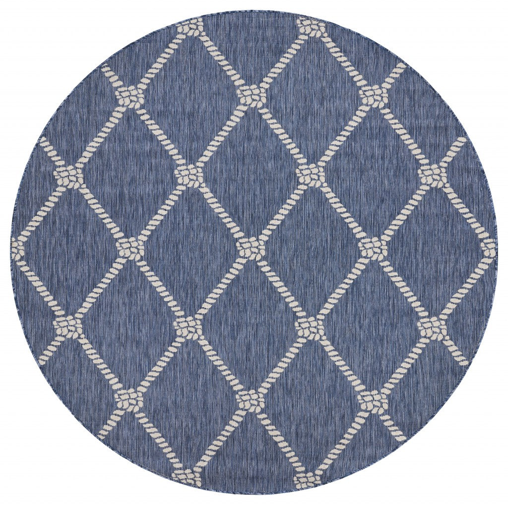 8' X 10' Blue And Gray Indoor Outdoor Area Rug