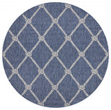 8' X 10' Blue And Gray Indoor Outdoor Area Rug