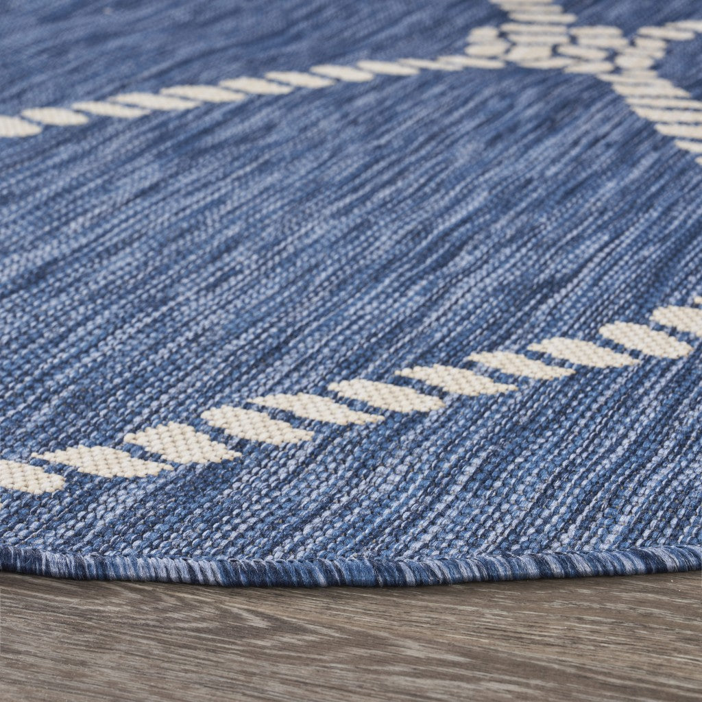 8' X 10' Blue And Gray Indoor Outdoor Area Rug