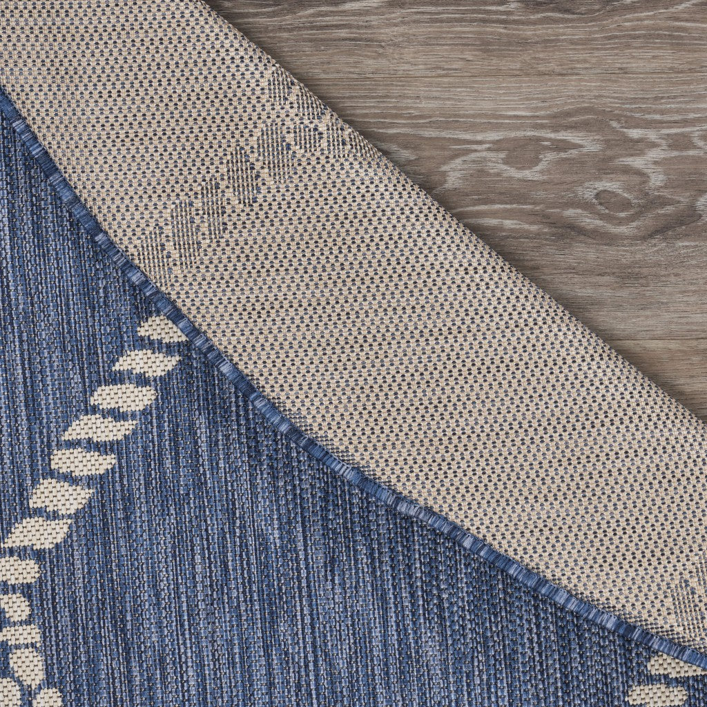 8' X 10' Blue And Gray Indoor Outdoor Area Rug