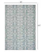 8' X 10' Blue And White Indoor Outdoor Area Rug