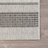 5' X 8' Gray And Black Indoor Outdoor Area Rug