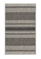 5' X 8' Gray And Black Indoor Outdoor Area Rug