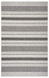 5' X 8' Gray And Black Indoor Outdoor Area Rug