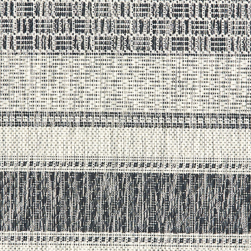 5' X 8' Gray And Black Indoor Outdoor Area Rug