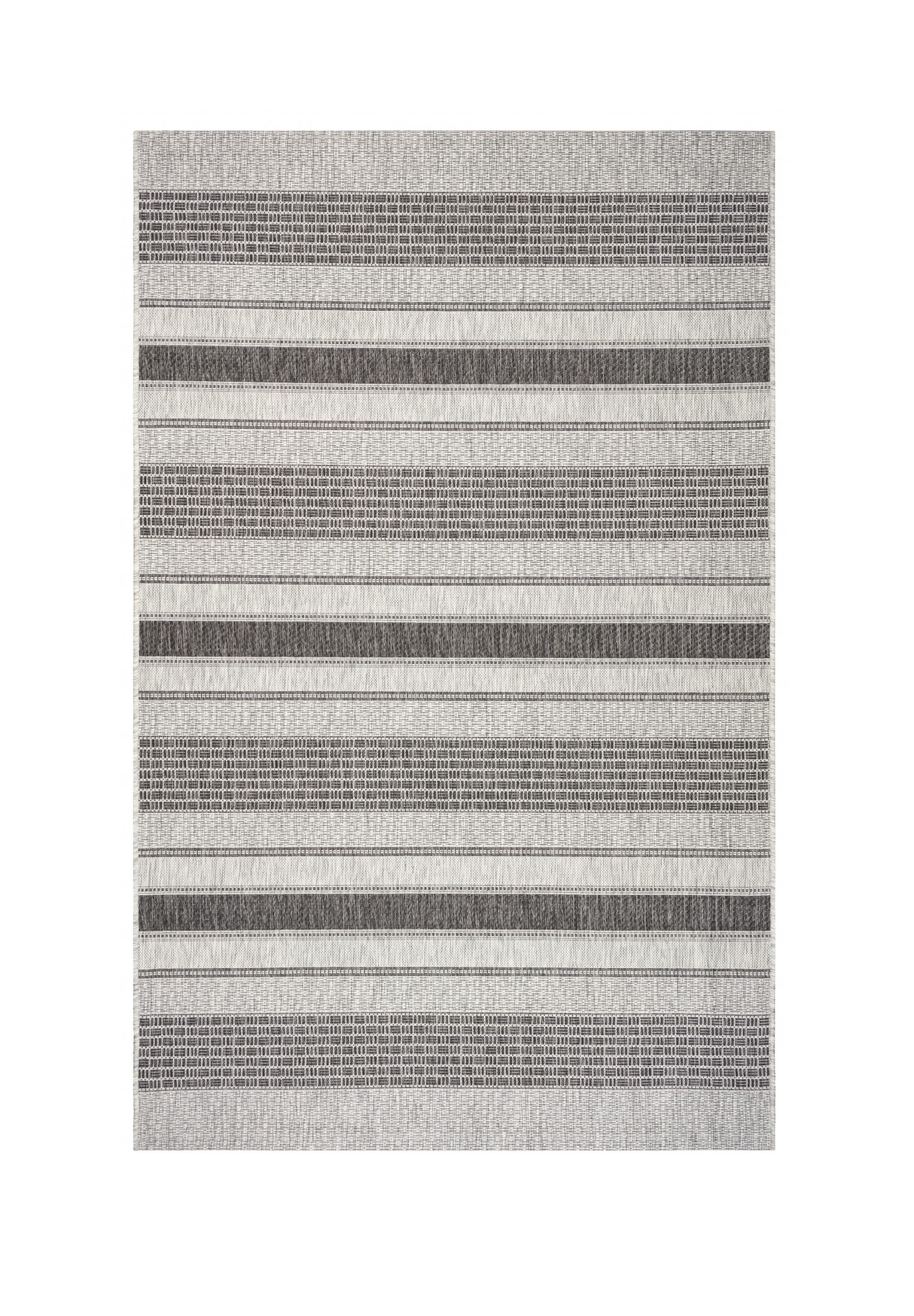 5' X 8' Gray And Black Indoor Outdoor Area Rug