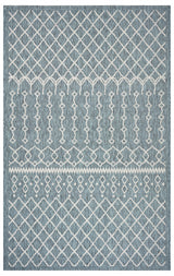 5' X 8' Blue And Gray Indoor Outdoor Area Rug