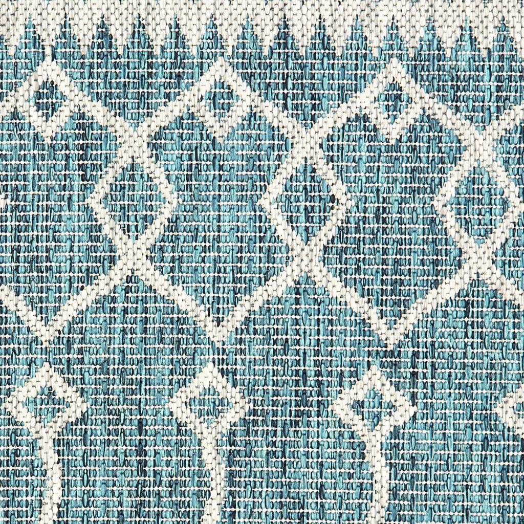 5' X 8' Blue And Gray Indoor Outdoor Area Rug